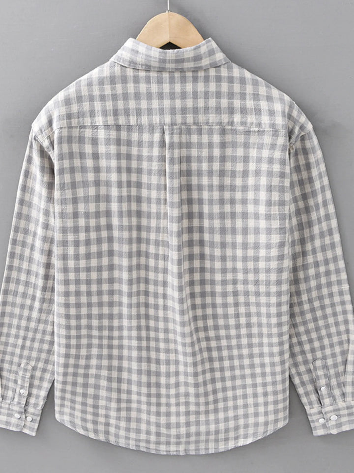 Men's Plus Size Plaid Button Up Long Sleeve Shirt