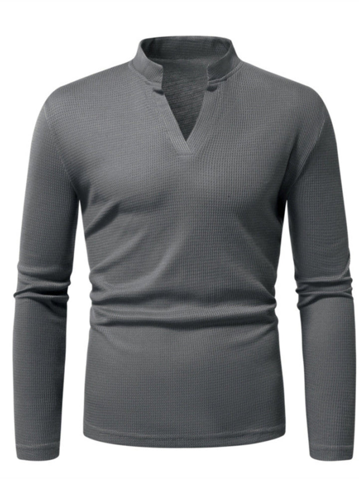 Men's Notched Long Sleeve Top