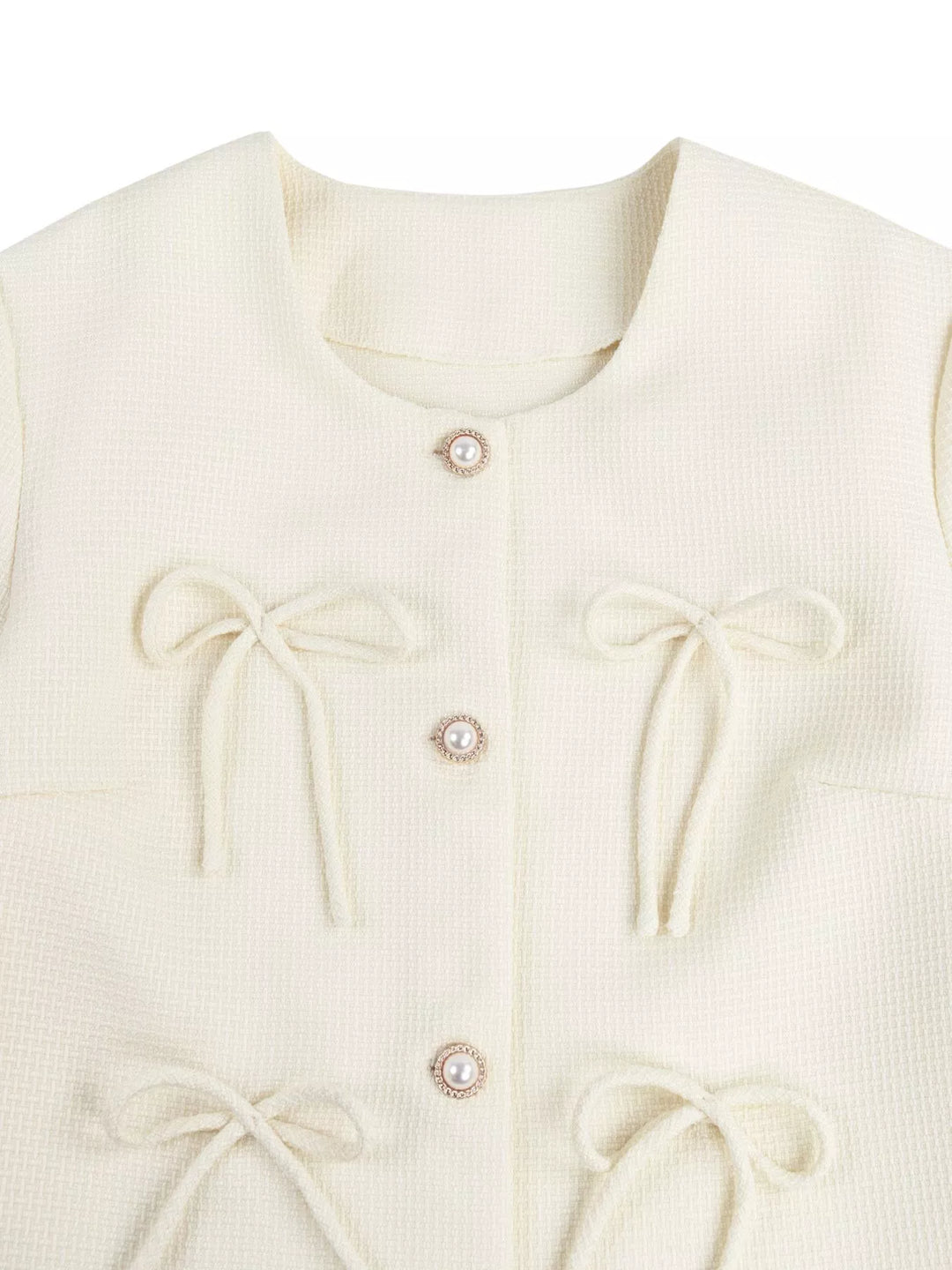 Bow Detail Cropped Outerwear