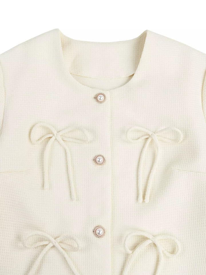 Bow Detail Cropped Outerwear