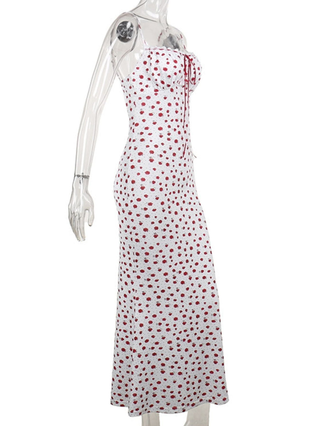 Floral Print Lace Trimmed Cami Dress