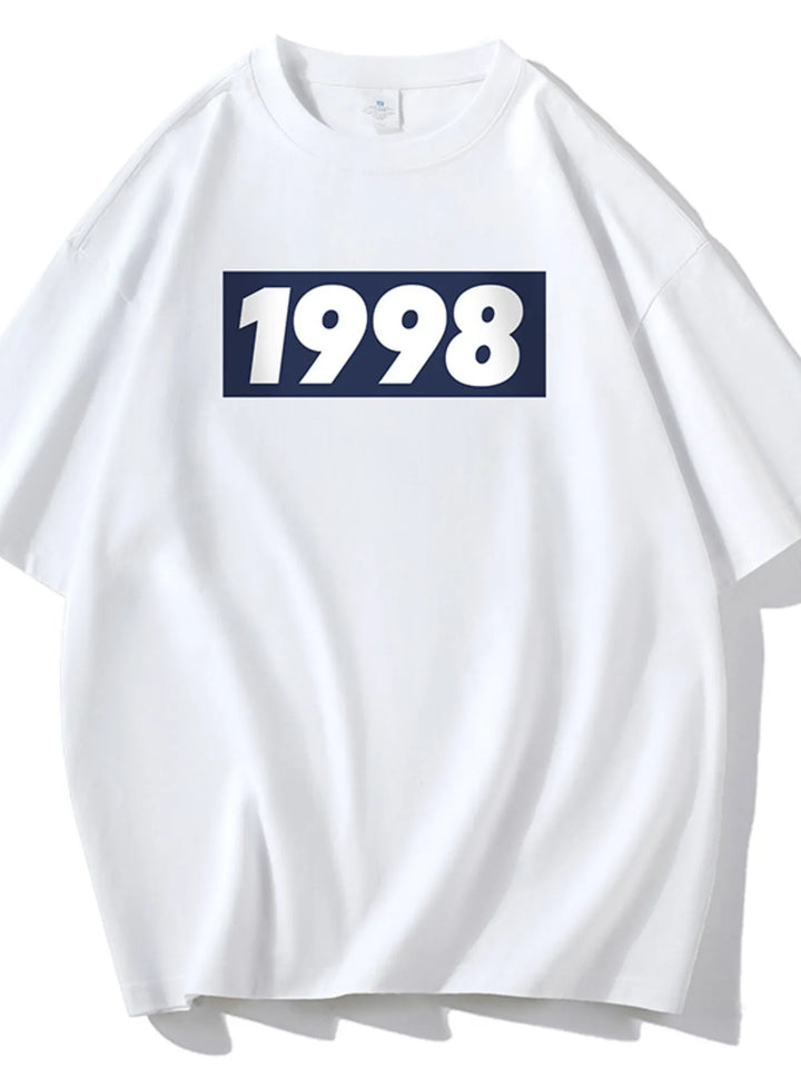 Men's Full Size 1998 Graphic Round Neck T-Shirt Plus Size