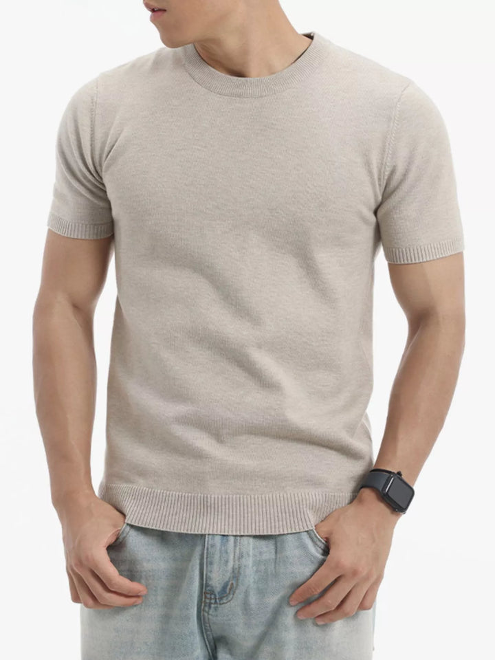Men's Plus Size Casual Short Sleeve Knit Top