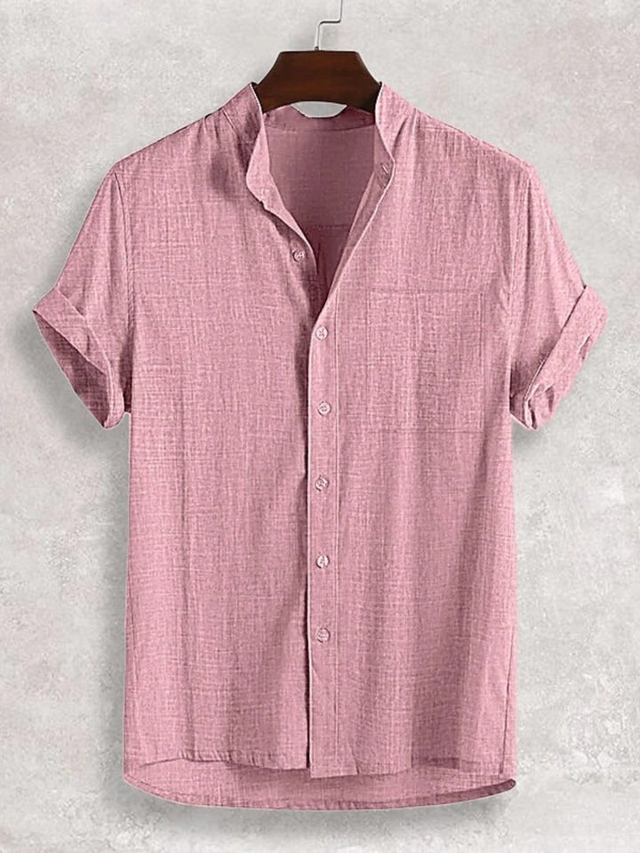 Men's Full Size Casual Button Up Short Sleeve Shirt Plus Size