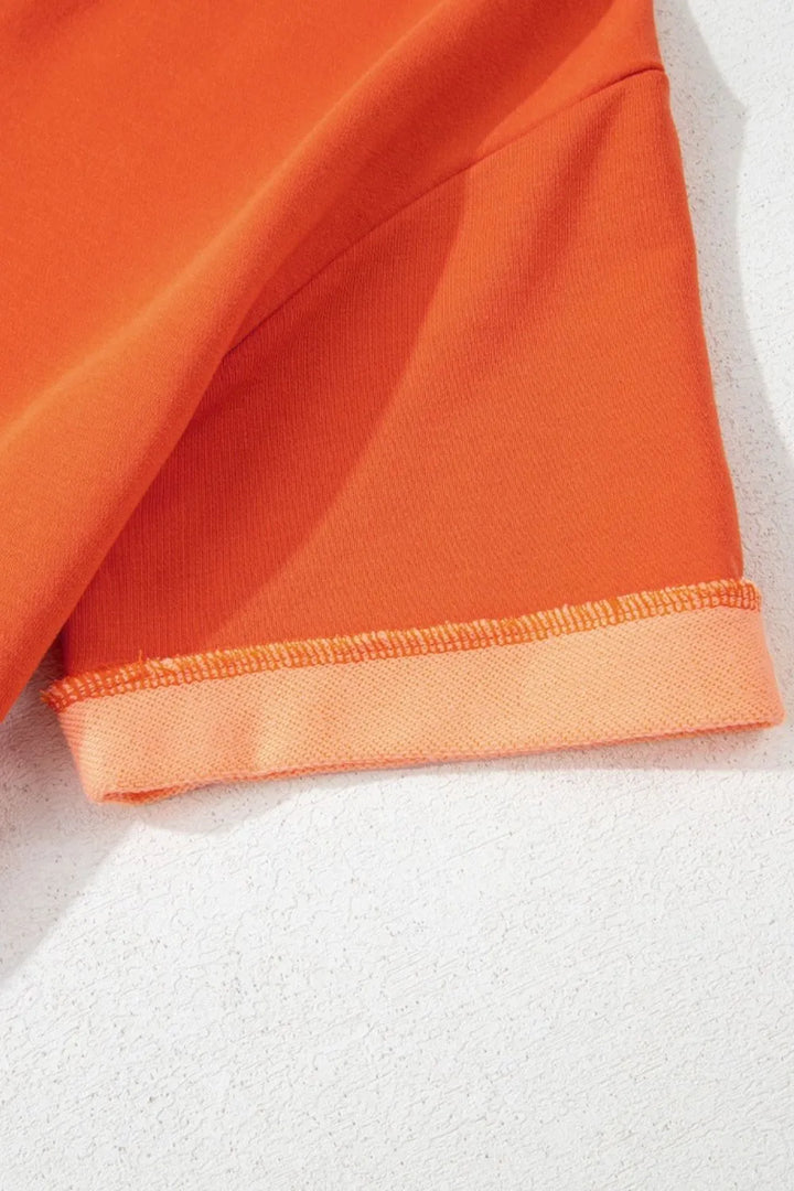 Two-Tone Short Sleeve V Neck Patched Pocket Romper