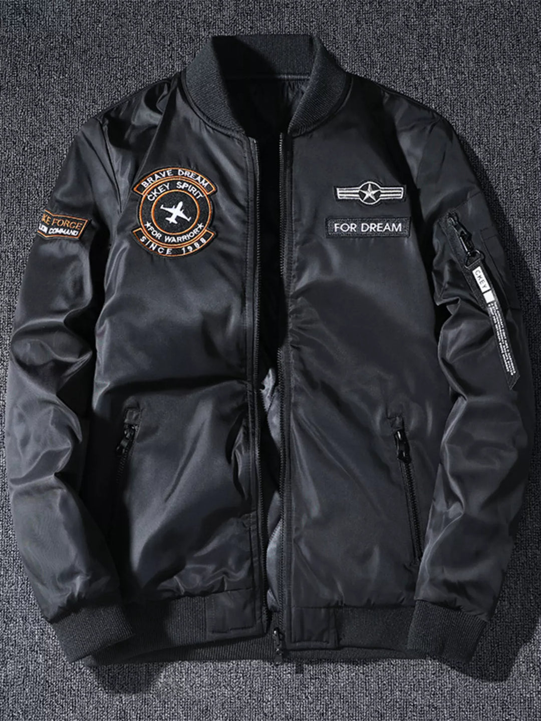 Men's Plus Size Zip Up Bomber Jacket