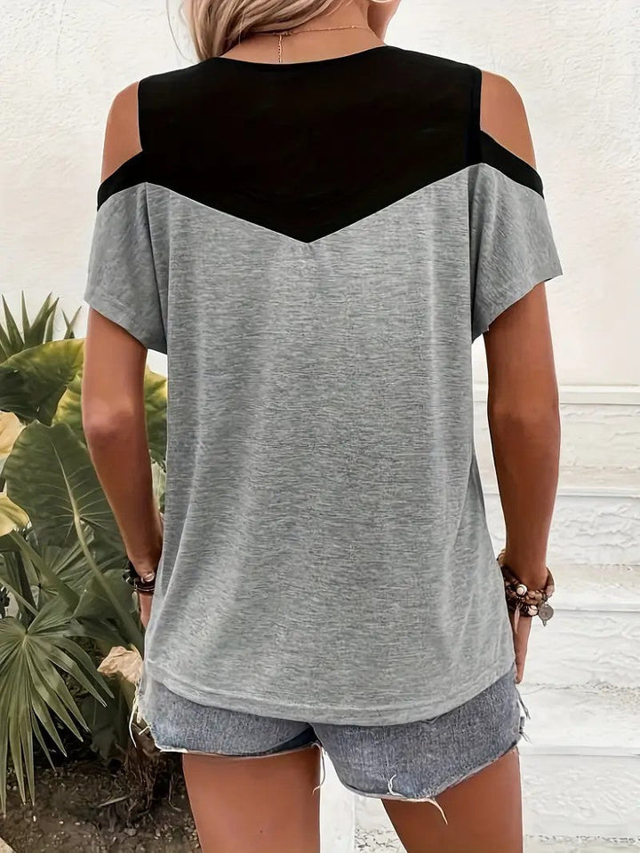 Women's Off-shoulder Casual Short-sleeve Round-neck Top