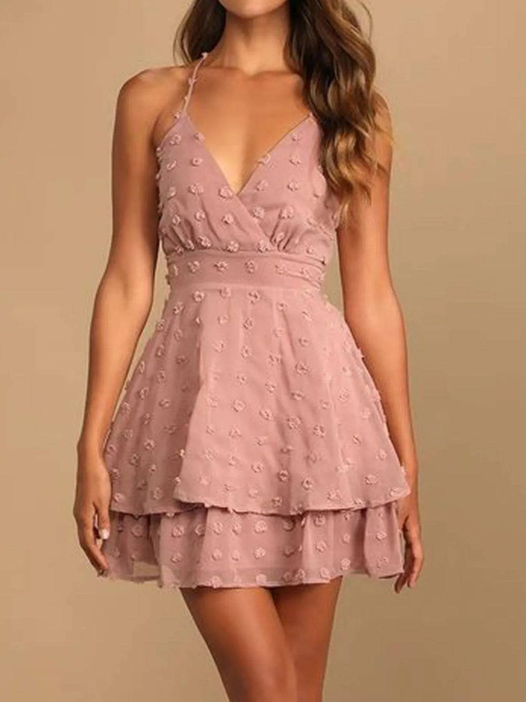 Swiss Dot V-Neck Cami Dress