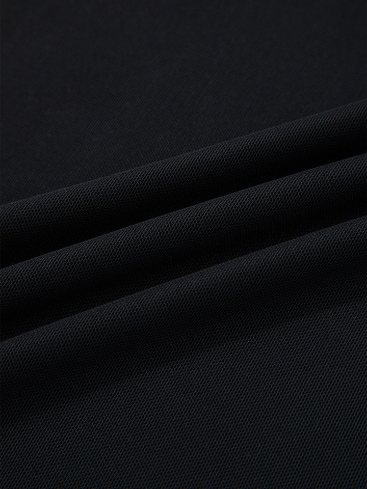 Sheer Mesh Patchwork Cap Sleeve T Shirt