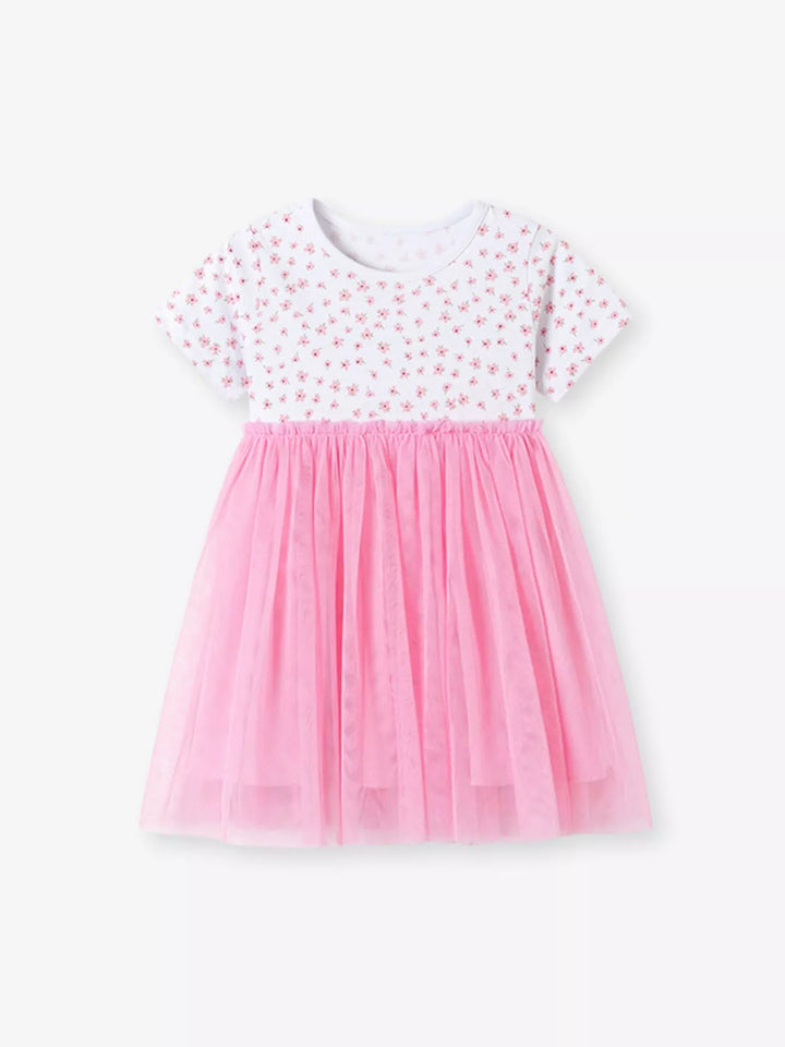 Children's Floral Print Tulle Dress