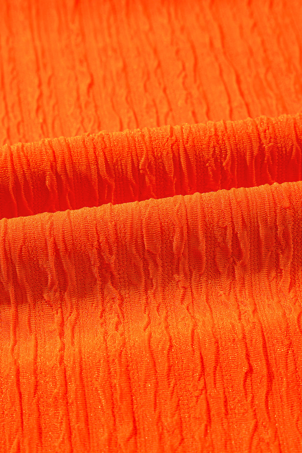 Orange Textured V Neck T Shirt and Shorts Set