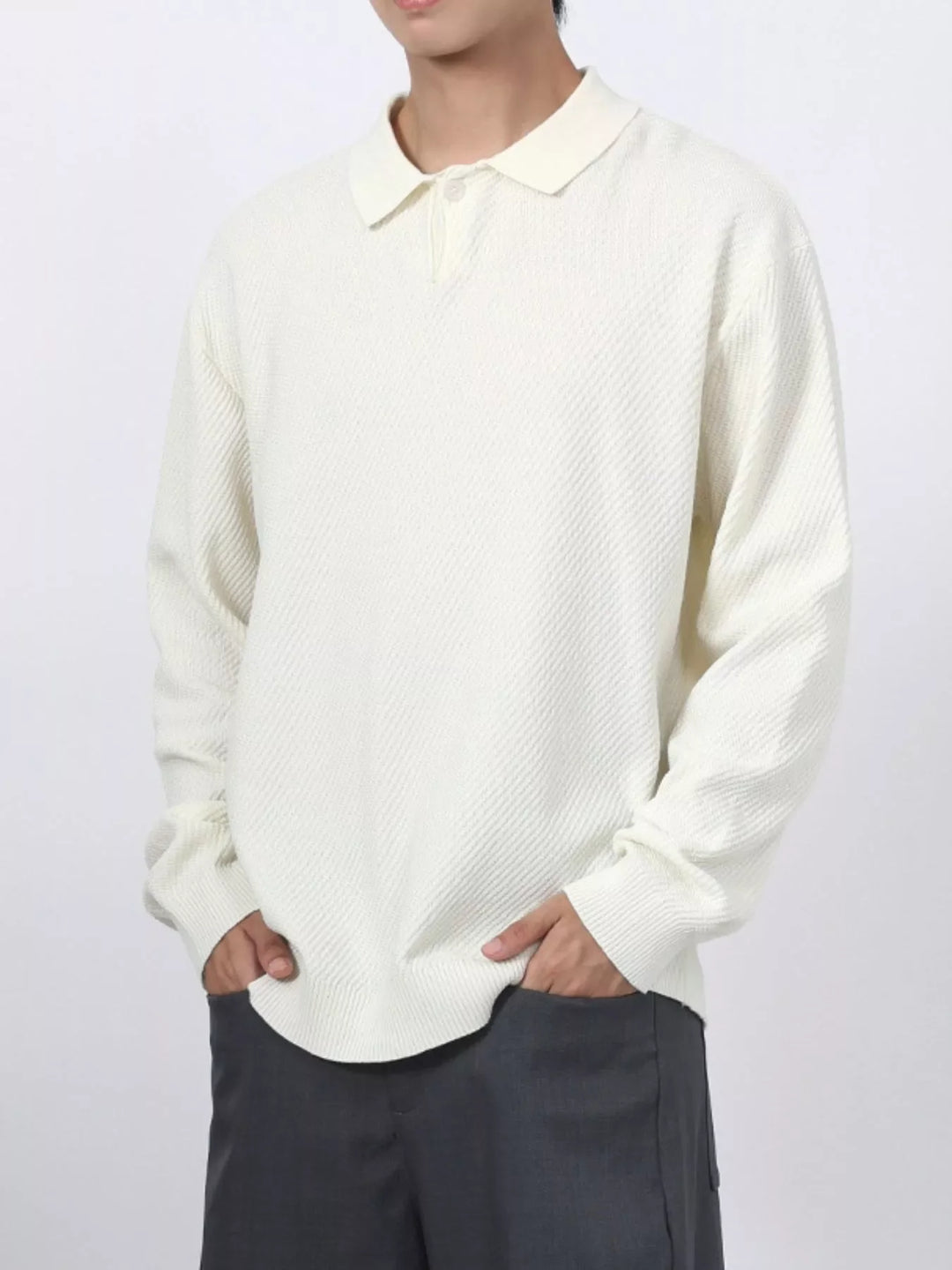 Men's Textured Long Sleeve Knit Top