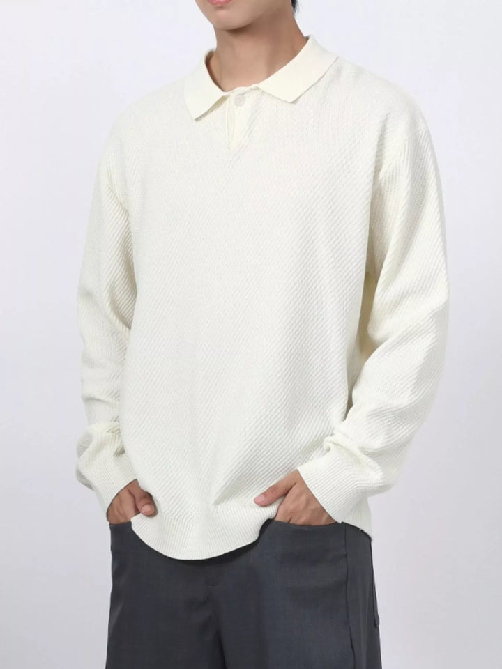 Men's Textured Long Sleeve Knit Top