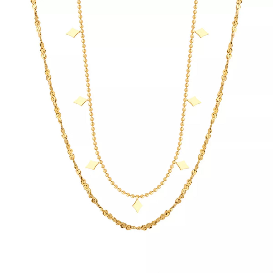 18K Gold-Plated Titanium Steel Layered Necklace