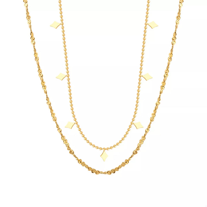 18K Gold-Plated Titanium Steel Layered Necklace