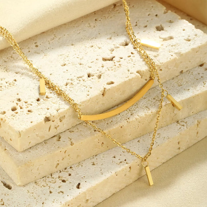 18K Gold-Plated Double Layered Necklace