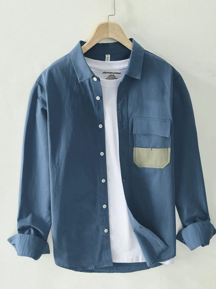 Men's Plus Size Button Up Long Sleeve Shirt