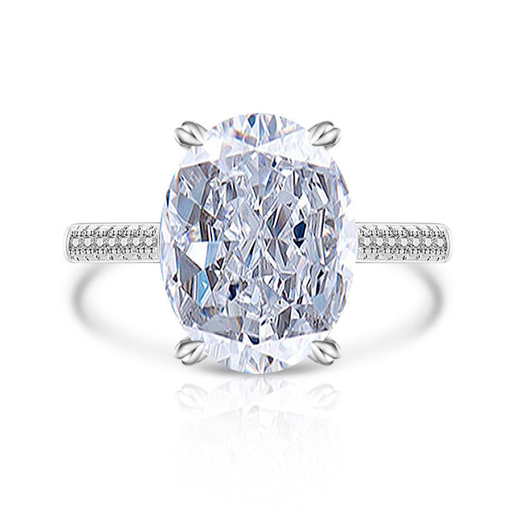 Female Versatile Casual Papalacha High Carbon Diamond Ice Flower Ring