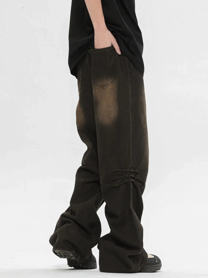 Men's Relaxed Fit Vintage Wash Flare Jeans