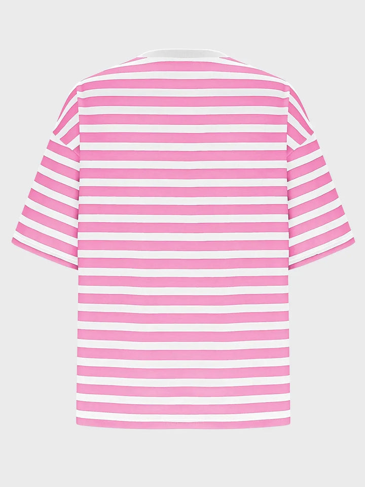 Striped Round Neck Half Sleeve T-Shirt