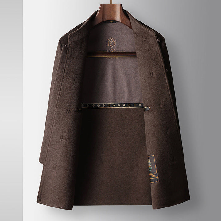 Men's Woolen Coat Chinese Stand-up Collar Wool Warm Jacket