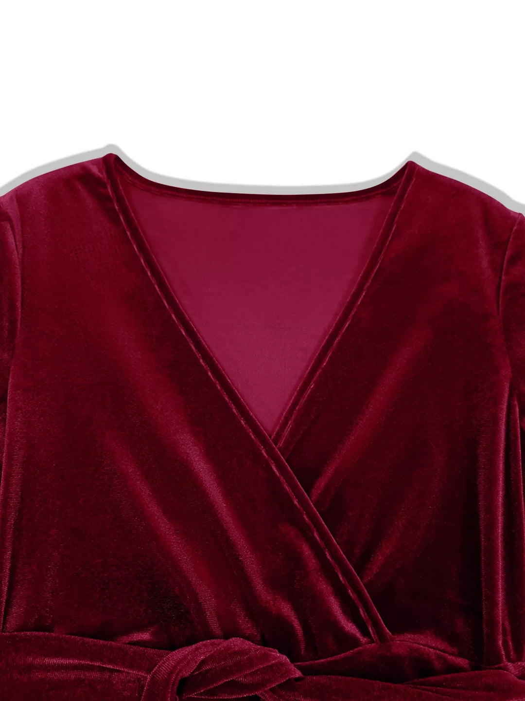Velvet Wrap Surplice Maxi Dress