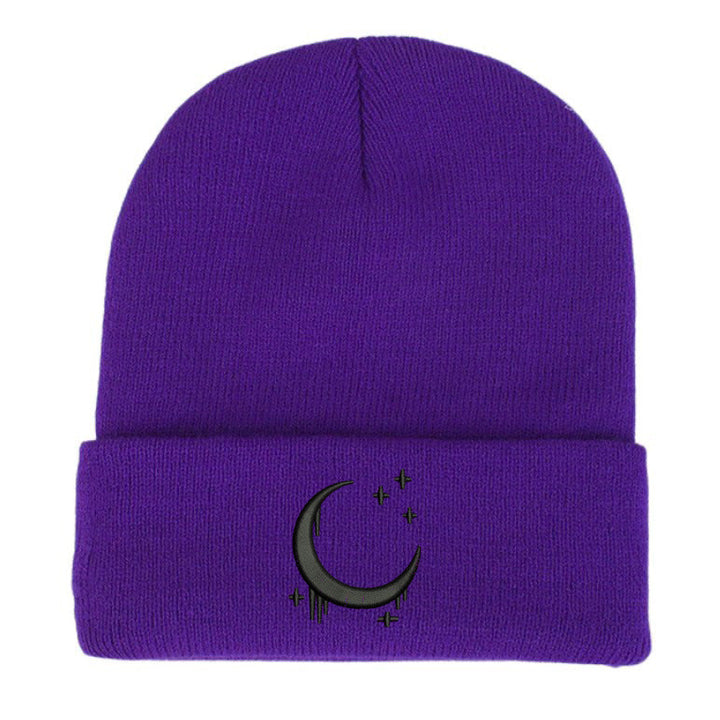 Amazon Embroidered Knitted Hat With Moon And Stars Design AutumnWinter Wool Hat