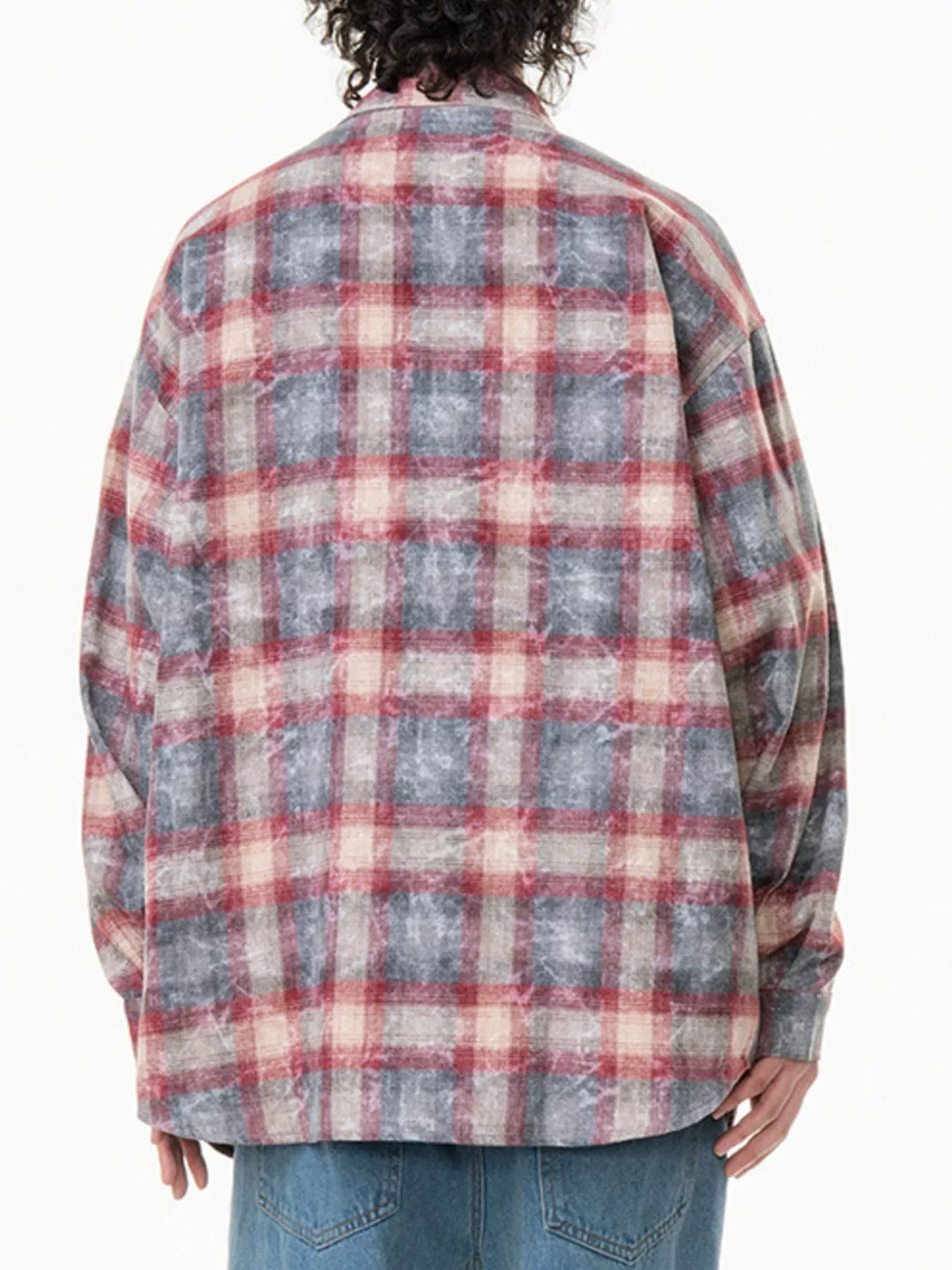 Men's Plus Size Plaid Button Up Long Sleeve Shirt