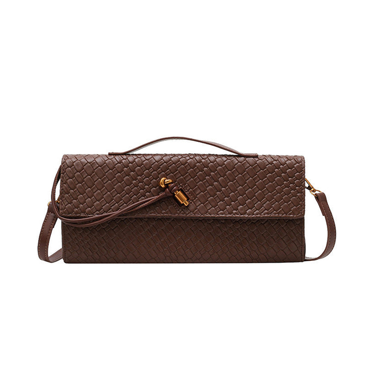 Womens Woven Soft Leather Shoulder Crossbody Bag