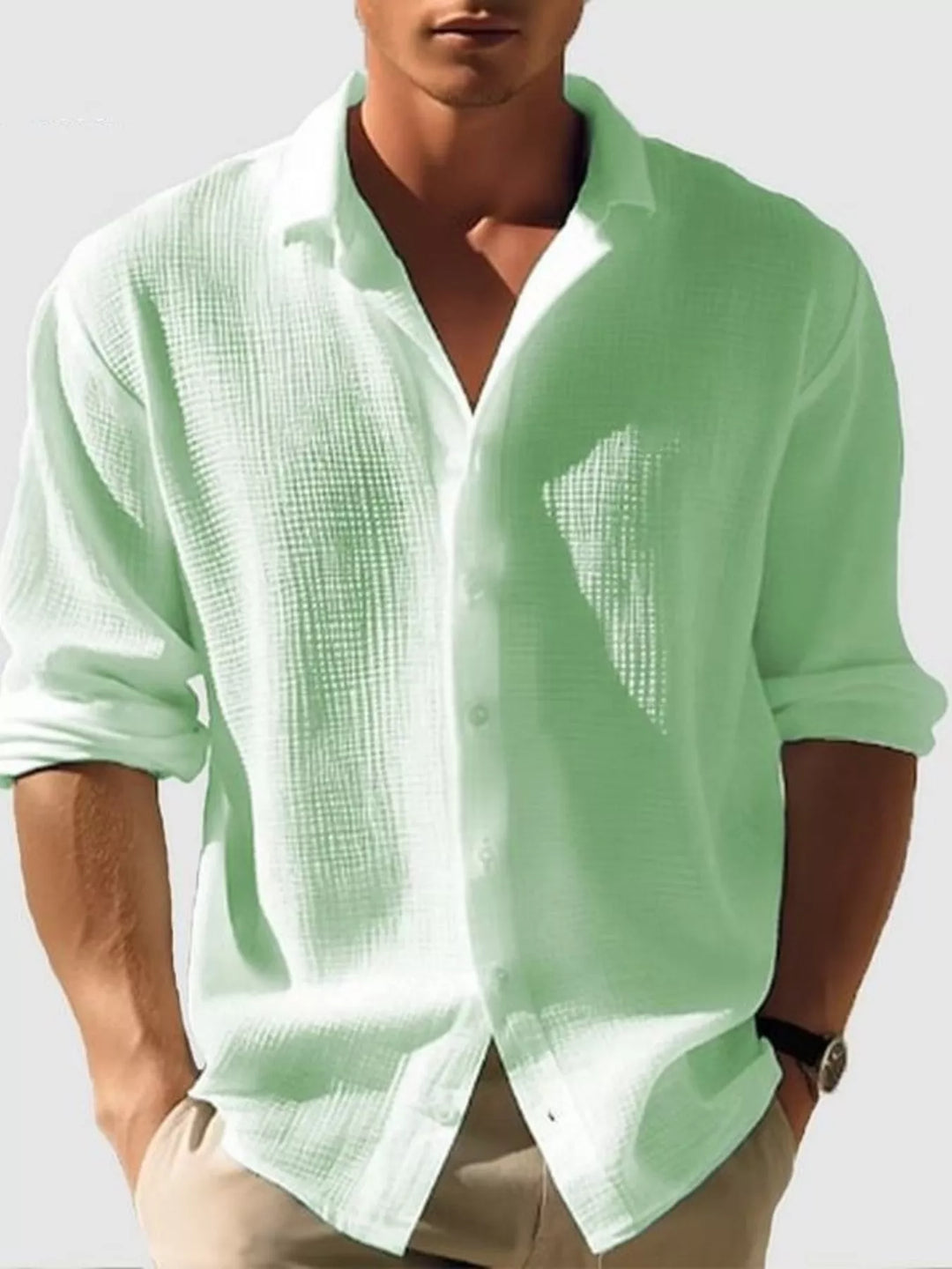 Men's Full Size Button Up Long Sleeve Shirt Plus Size