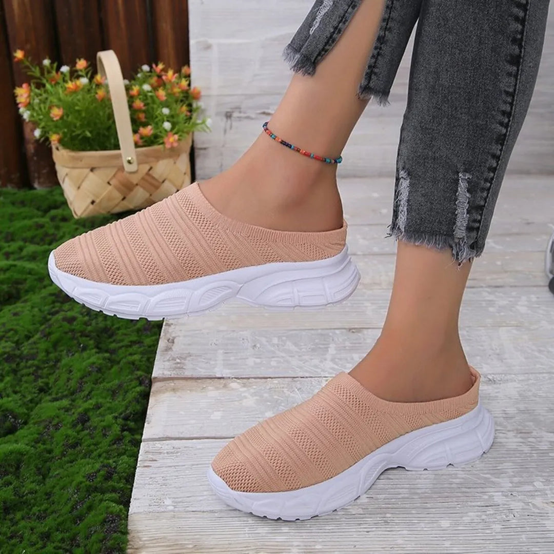 Breathable Mesh Round Toe Slip-Ons