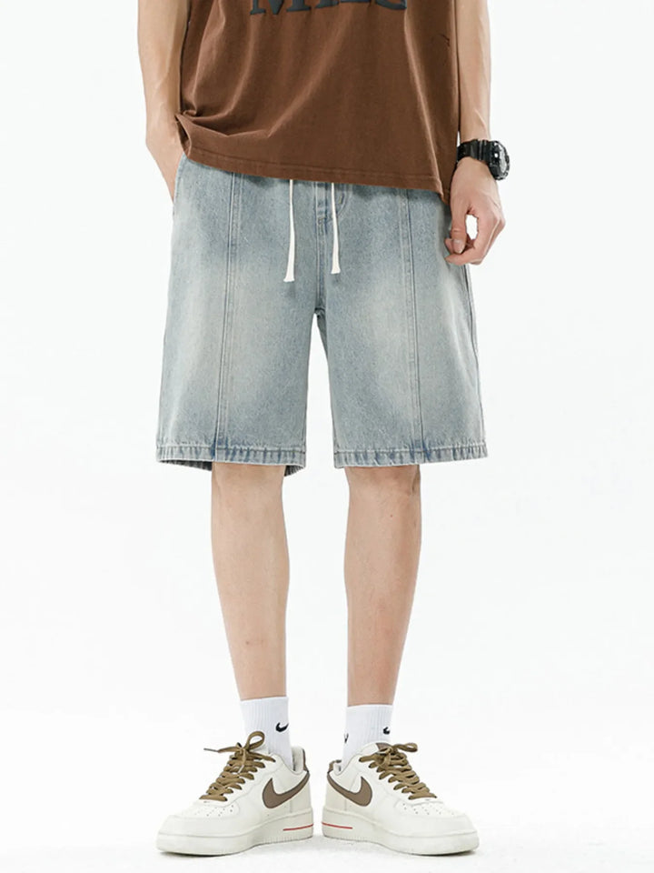 Men's Full Size Gradient Wash Denim Shorts Plus Size