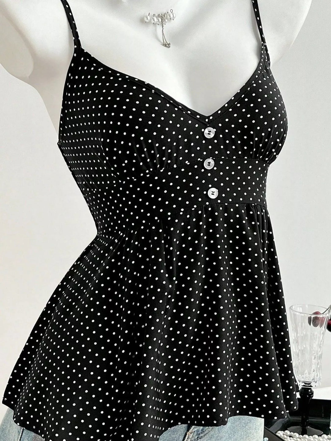 Polka Dot V-Neck Cami