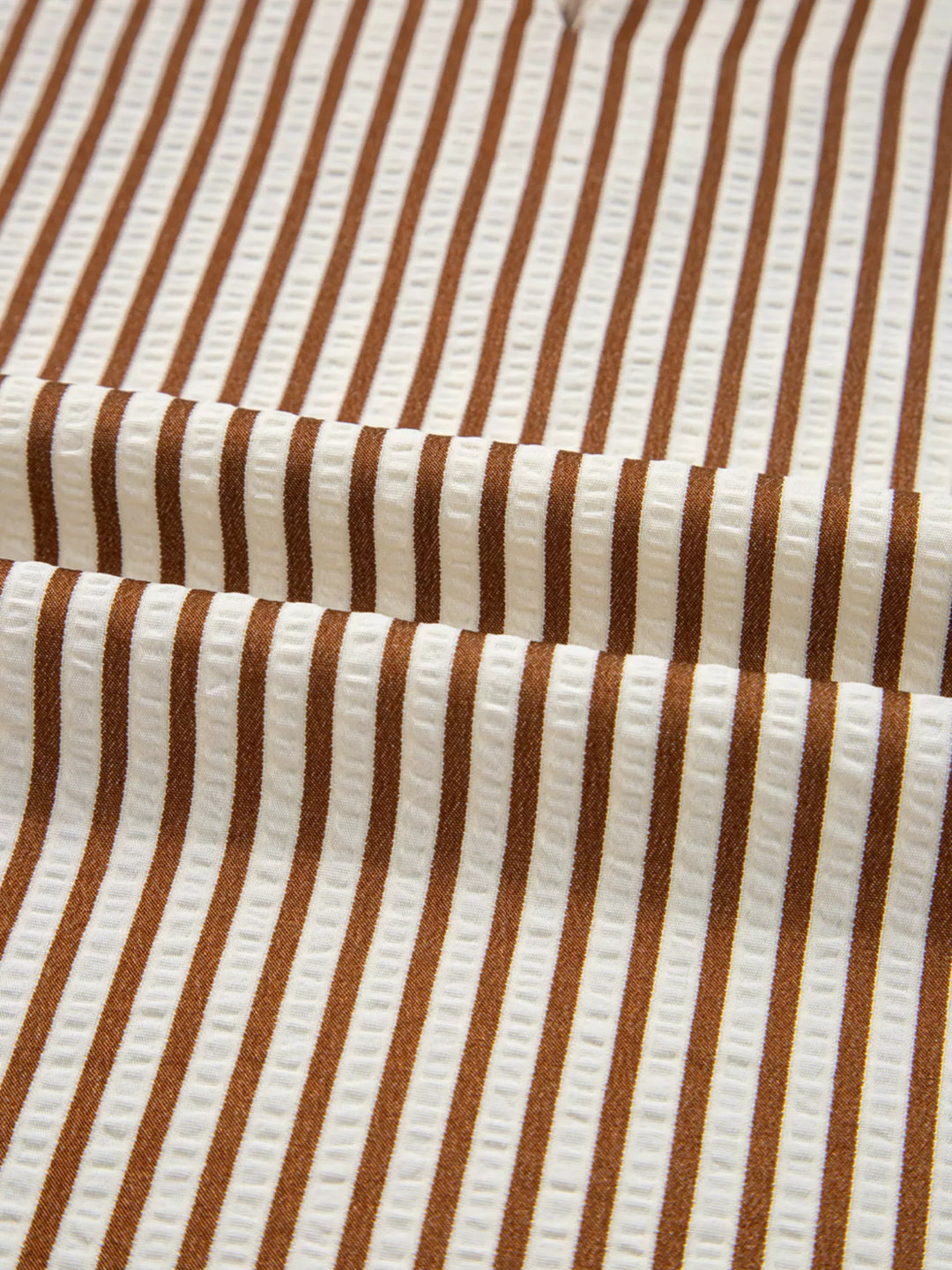 Striped Ruffled Neck Blouse with Tie Sleeves