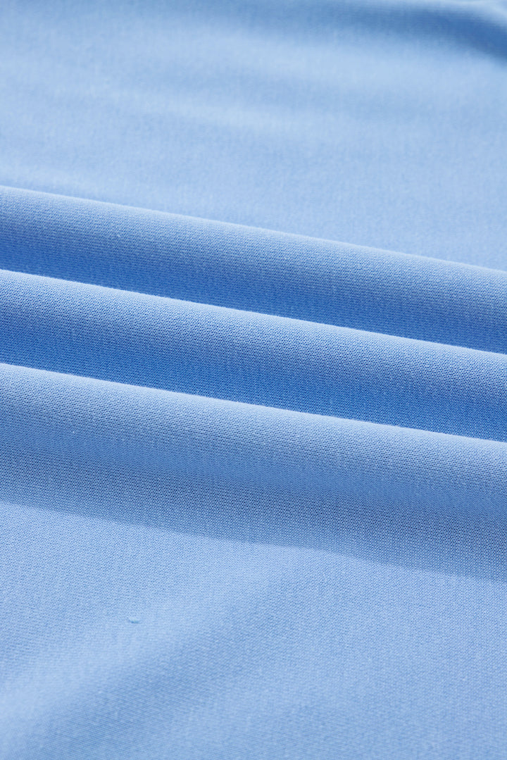 Beau Blue Floral Patchwork Drop Shoulder Pullover and Sweatpants Lounge Set