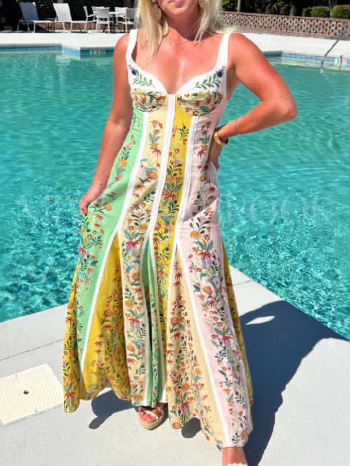 Floral Print Sweetheart Neck Cami Dress