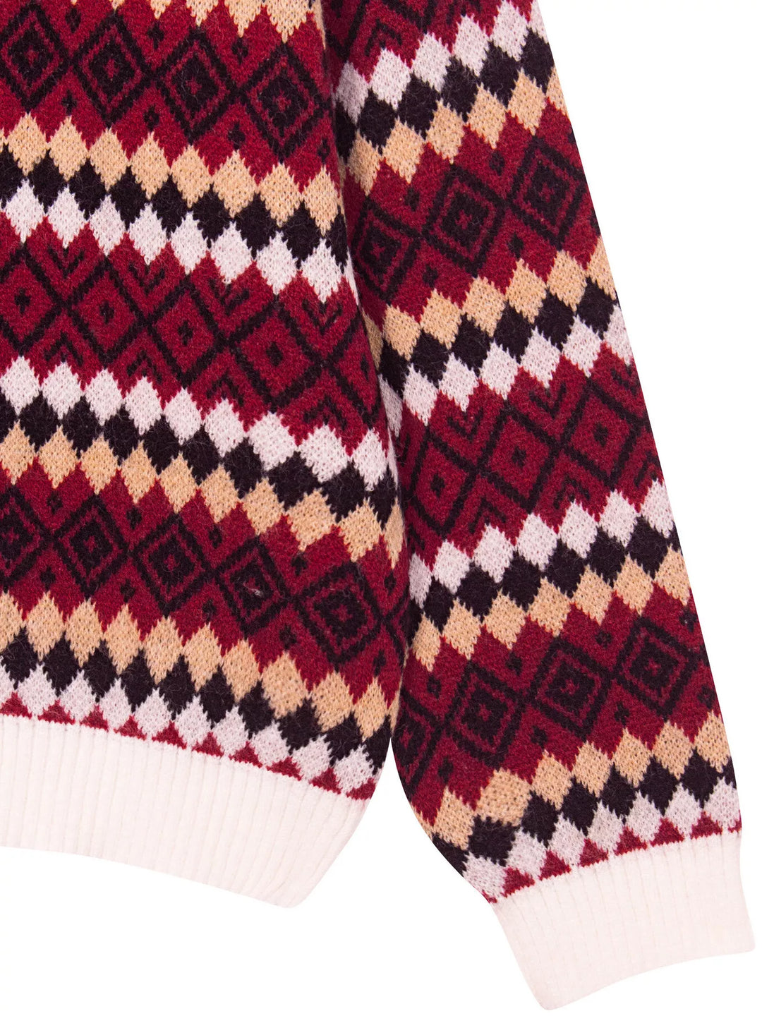 Geometric Pattern Round Neck Sweater