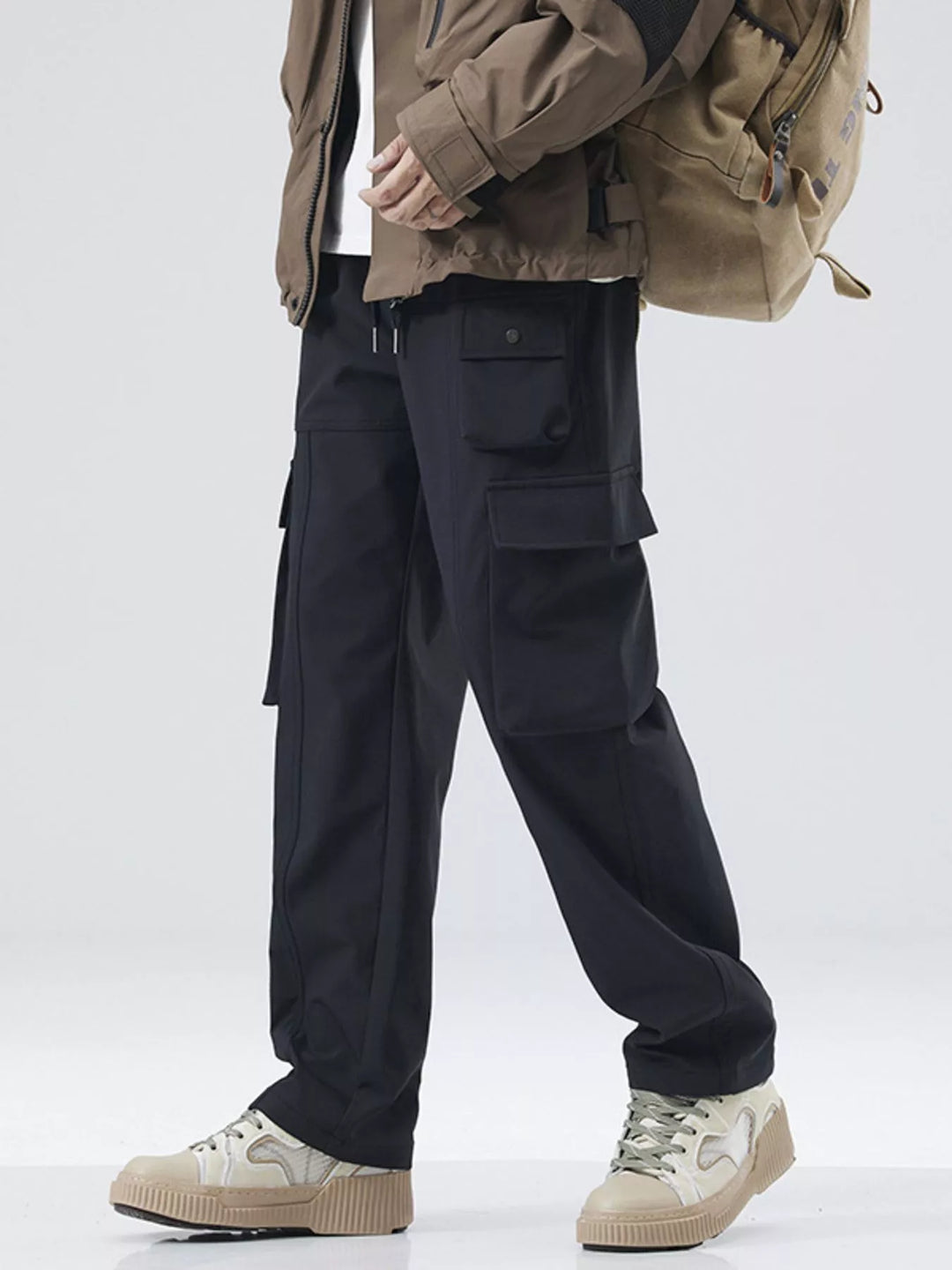 Men's Full Size Drawstring Wide Leg Pants Plus Size