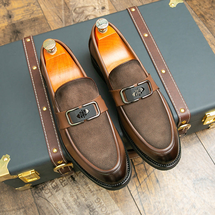 Mens Leather Shoes Plus-Size Slip-On Casual Loafers