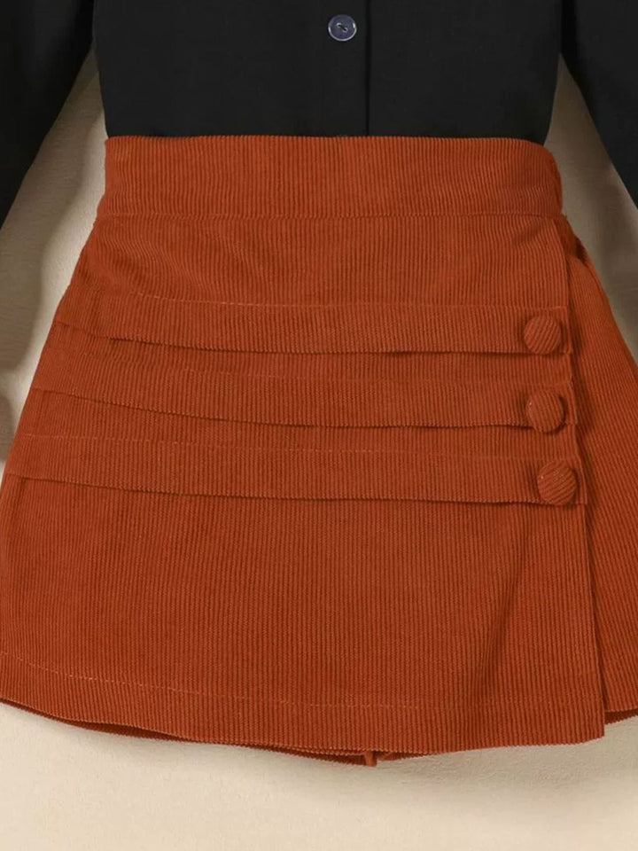 Children's Flounce Sleeve Shirt and Skort Set