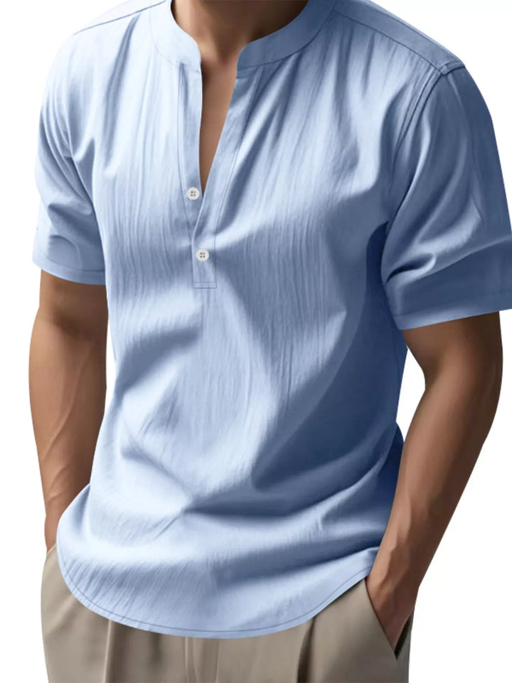 Men's Full Size Button Detail Short Sleeve Shirt Plus Size