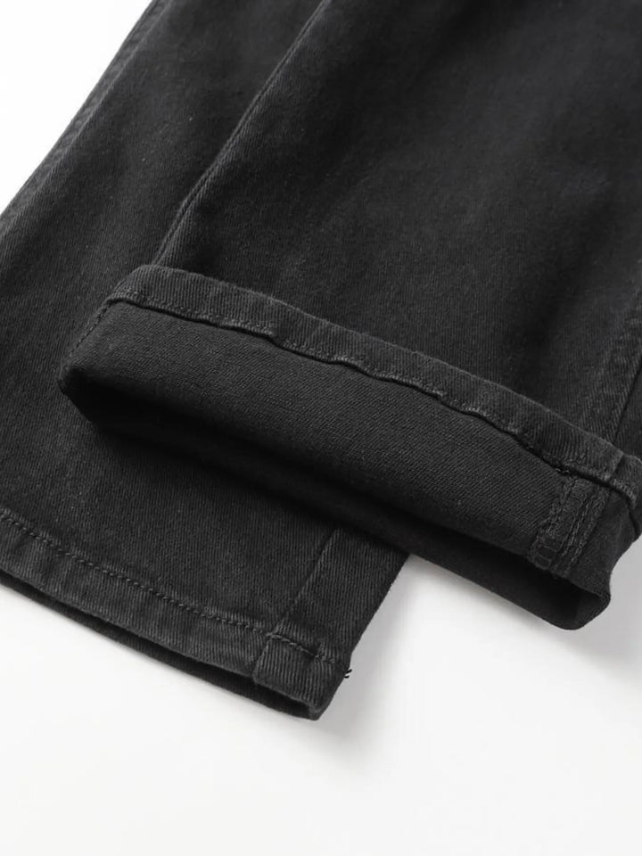 Men's High Waist Straight Leg Cargo Jeans