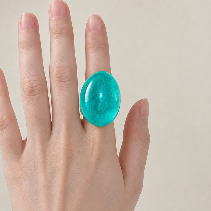 Zhang Oval Transparent Resin Ring
