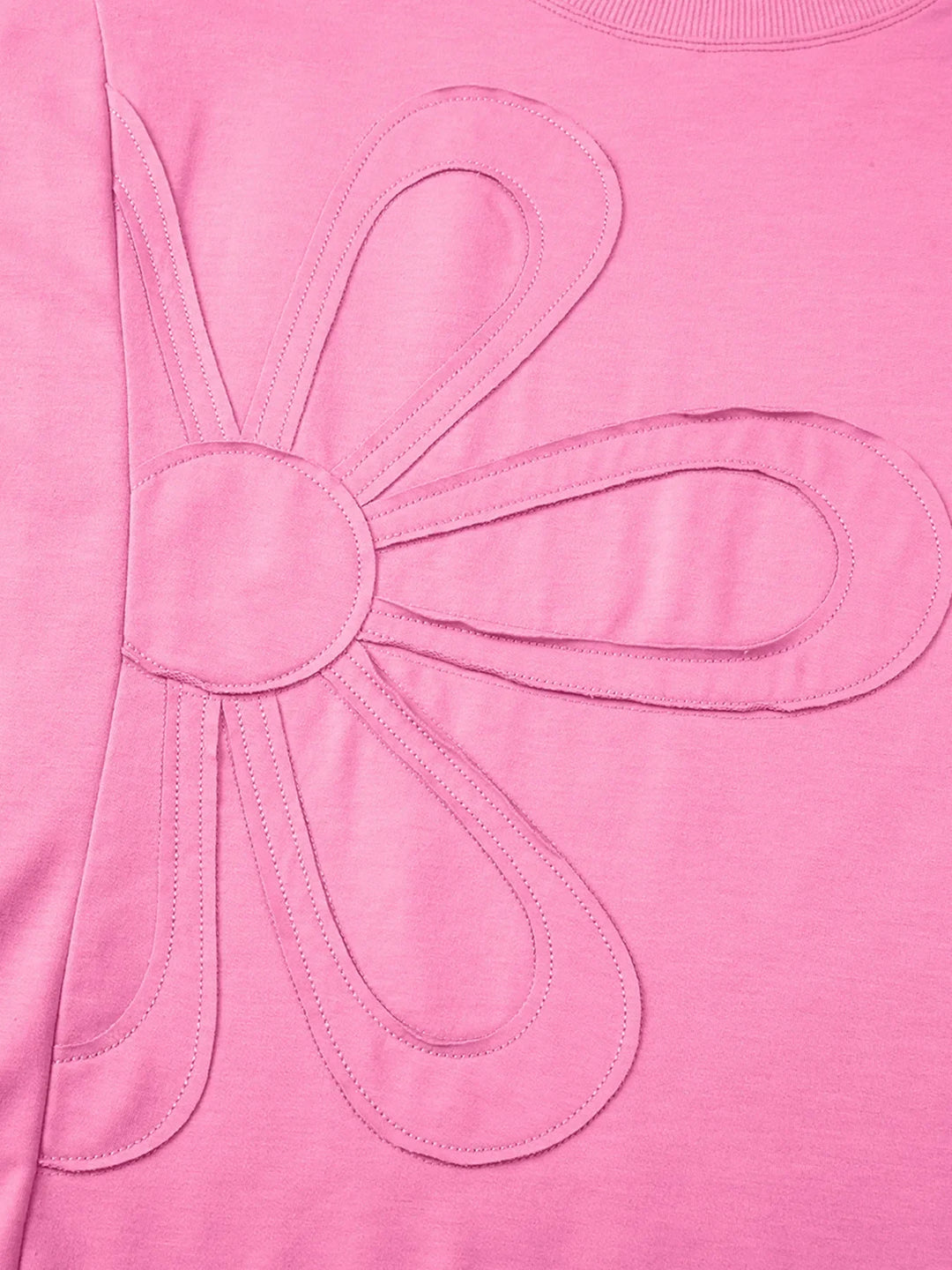 Flower Oversized Round Neck T-Shirt