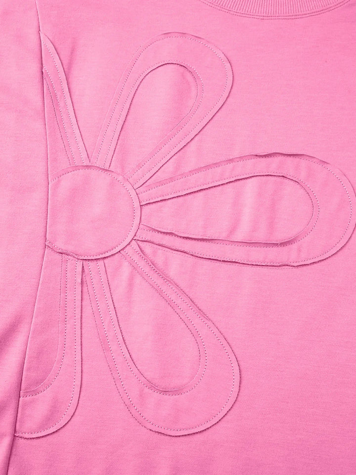 Flower Oversized Round Neck T-Shirt