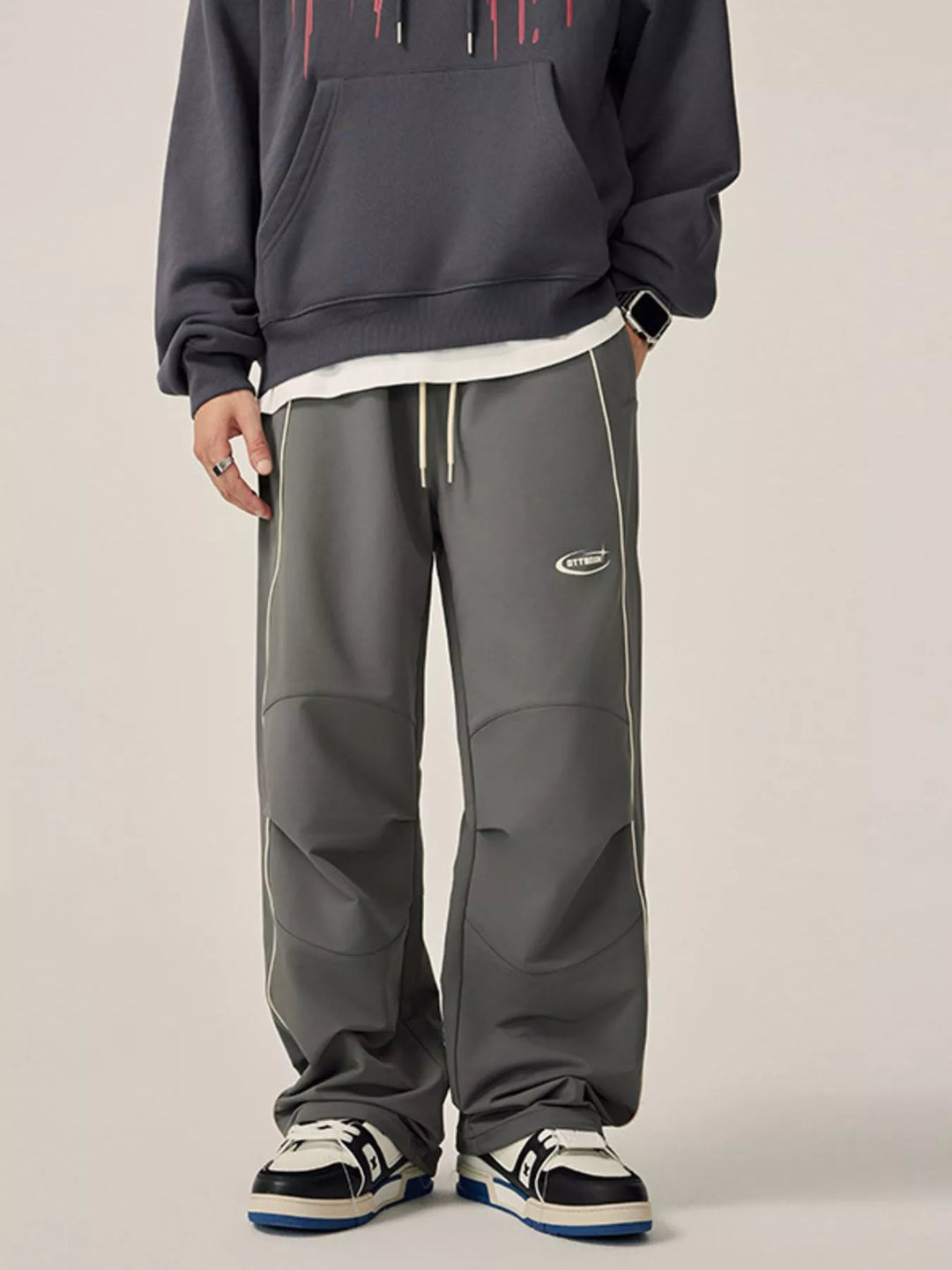 Men's Drawstring Wide Leg Pants