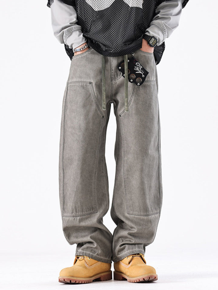 Men's Vintage Wash Wide Leg Jeans