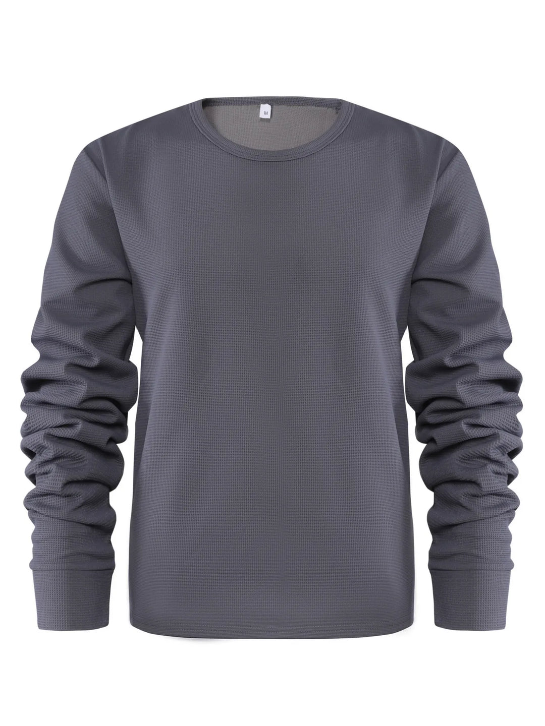Men's Plus Size Waffle Knit Long Sleeve T-Shirt