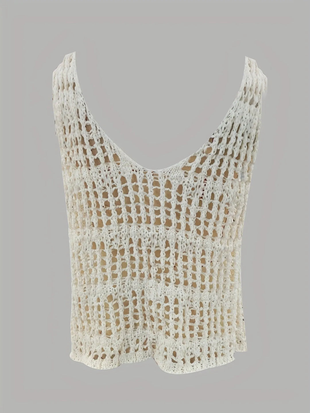 Crochet Knit V-Neck Sweater Vest