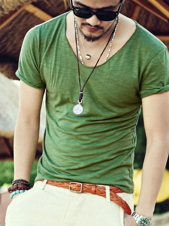 Men's Casual Solid Color Short Sleeve T-Shirt